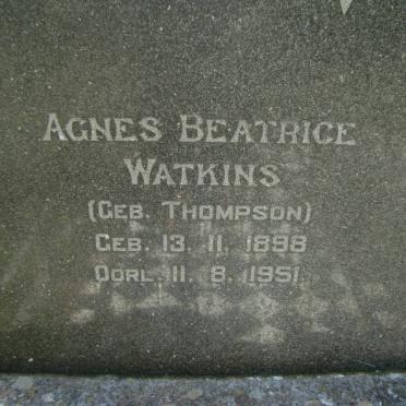 WATKINS Agnes Beatrice nee THOMPSON 1898-1951