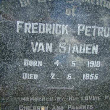 STADEN Fredrick Petrus, van 1918-1955