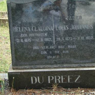 PREEZ Louis Johannes, du 1873-1937 &amp; Helena Claudina OOSTHUIZEN 1875-1962