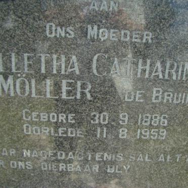 MOLLER Alletha Catharina nee DE BRUIN 1886-1959