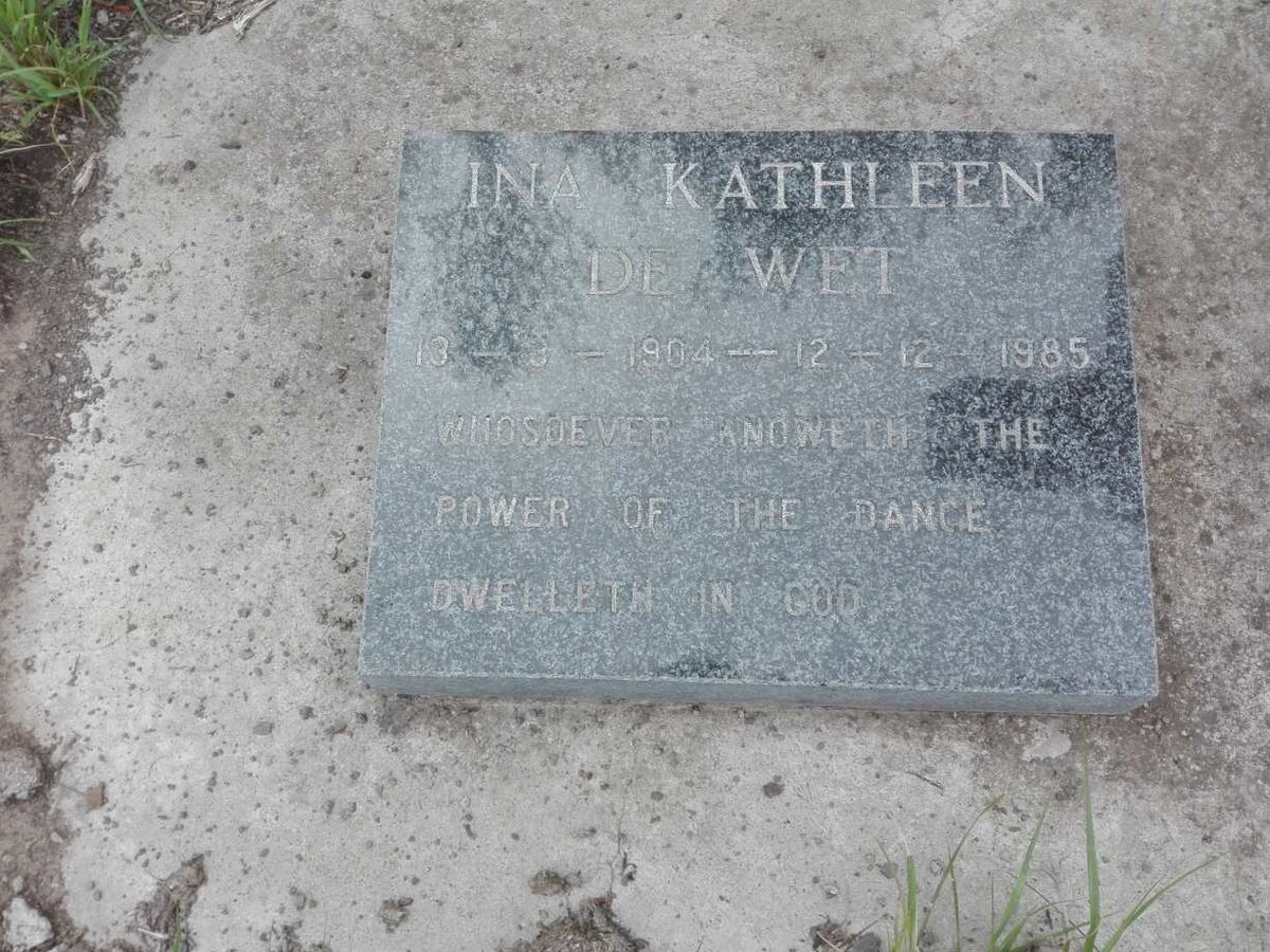 WET Jacobus Felix Louis, de 1898-1962 &amp; Ina Kathleen 1904-1985