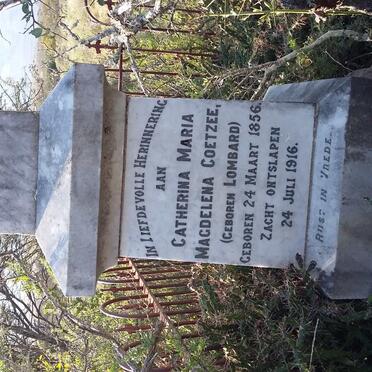 COETZEE Catherina Maria Magdelena nee LOMBARD 1856-1916