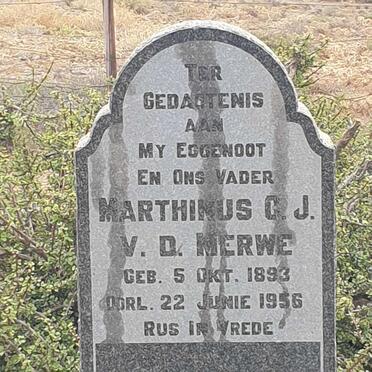 MERWE Marthinus C.J., v.d. 1893-1956