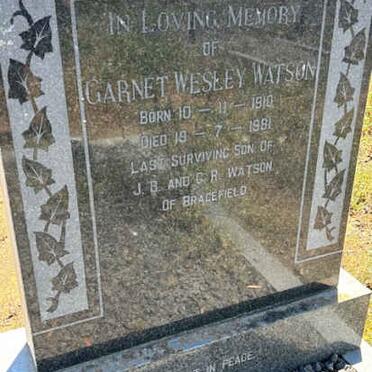 WATSON Garnet Wesley 1910-1981