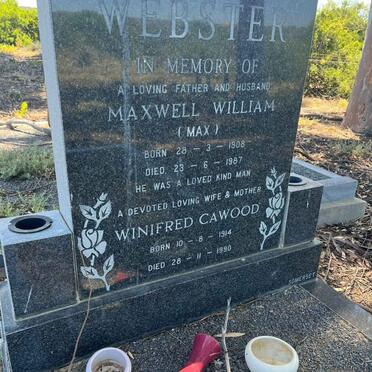 WEBSTER Maxwell William 1908-1987 &amp; Winifred Cawood 1914-1990