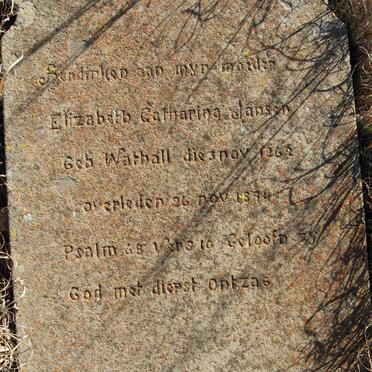 JANSEN Elizabeth Catharina nee WATHALL 1862-1894