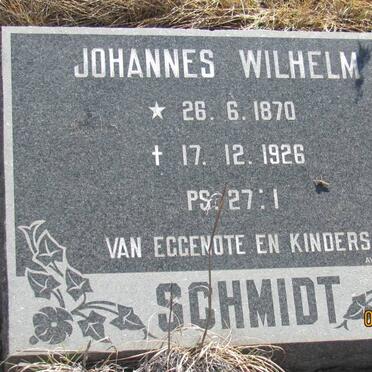 SCHMIDT Johannes Wilhelm 1870-1926