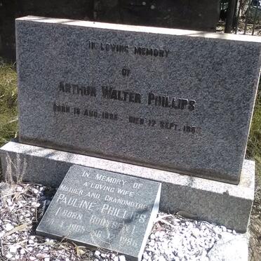 PHILLIPS Arthur Walter 1895-195? & Pauline BOOYSEN 18?5-1986
