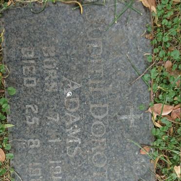 ADAMS Judith Dorothea 1916-1981