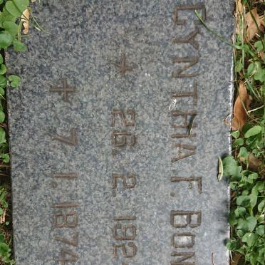 BONNER Cynthia F. 1924-1974