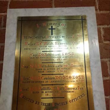 WELCH N.C. -1900 :: ROBERTSON E.Q. -1900 :: WILTSHIRE W.A. -1900 :: COULSON G.H.B. -1901 :: JOLLIFFE J.C.H. -1900