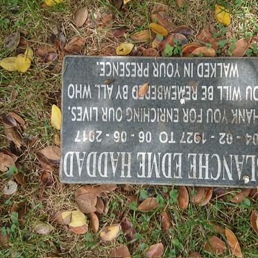 HADDAD Blanche Edme 1927-2017