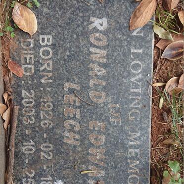 LEECH Ronald Edward 1926-2003