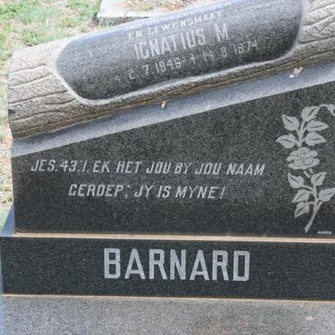 BARNARD Ignatius M. 1946-1974