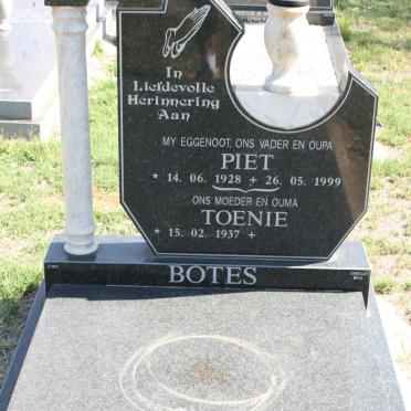 BOTES Piet 1928-1999 &amp; Toenie 1937-