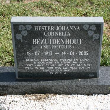 BEZUIDENHOUT Hester Johanna Cornelia nee PRETORIUS 1913-2005