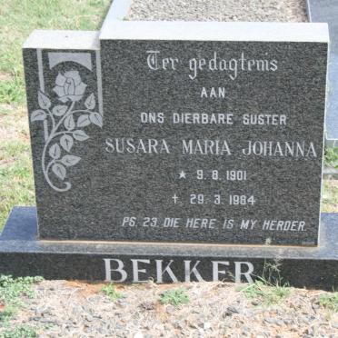 BEKKER Susara Maria Johanna 1901-1984