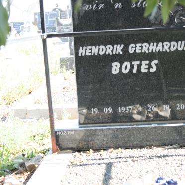 BOTES Hendrik Gerhardus 1937-2000