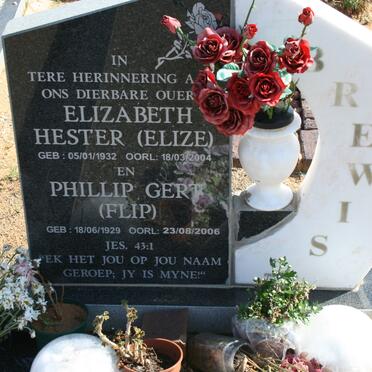 BREWIS Phillip Gert 1929-2006 &amp; Elizabeth Hester 1932-2004