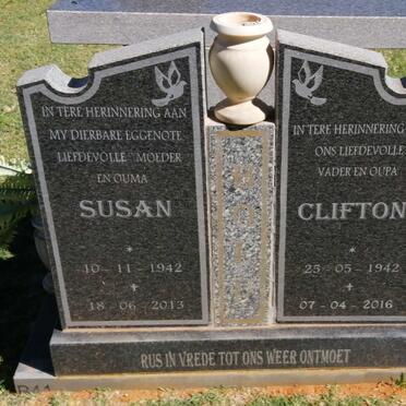 BOLD Clifton 1942-2016 &amp; Susan 1942-2013