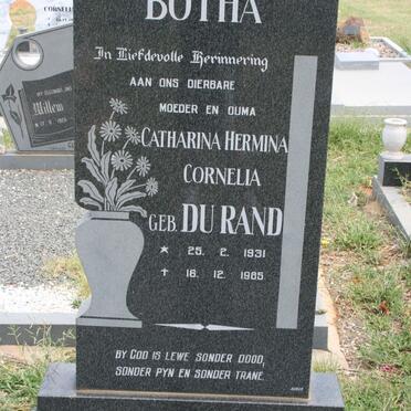 BOTHA Catharina Hermina Cornelia nee DU RAND 1931-1985