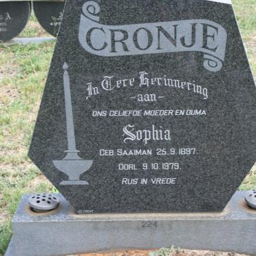 CRONJE Sophia nee SAAIMAN 1897-1979