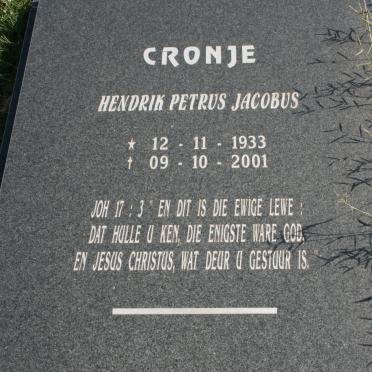 CRONJE Hendrik Petrus Jacobus 1933-2001