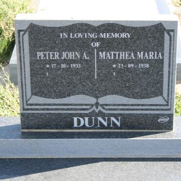 DUNN Peter John A. 1933- &amp; Matthea Maria 1938-