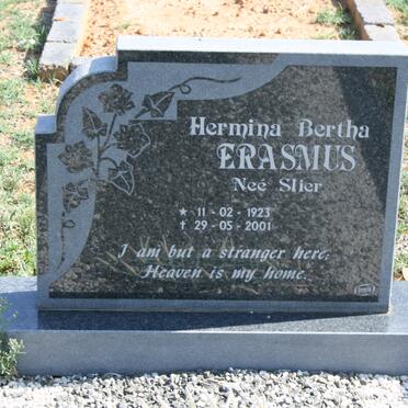 ERASMUS Hermina Bertha nee SLIER 1923-2001