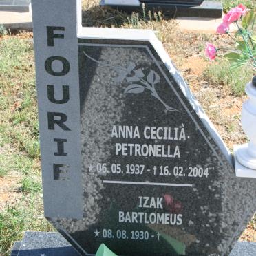 FOURIE Izak Bartlomeus 1930 &amp; Anna Cecilia Petronella 1937-2004