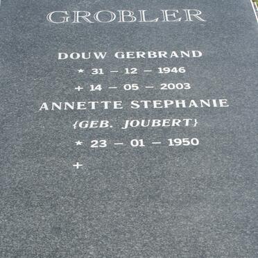 GROBLER Douw Gerbrand 1946-2003 &amp; Annette Stephanie JOUBERT 1950-