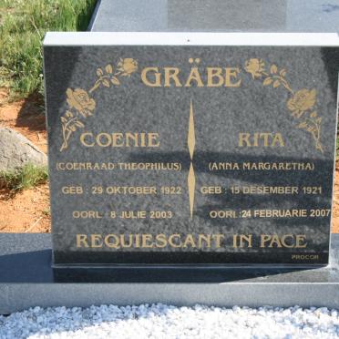 GRABE Coenraad Theophilus 1922-2003 &amp; Anna Margaretha 1921-2007