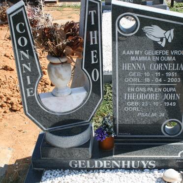 GELDENHUYS Theodore John 1949- &amp; Henna Cornelia 1951-2003