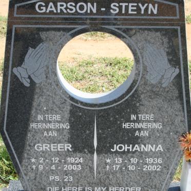 GARSON Greer 1924-2003 &amp; Johanna STEYN 1936-2002