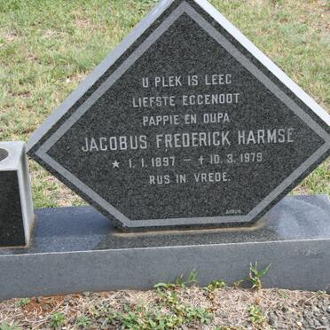 HARMSE Jacobus Frederick 1897-1979