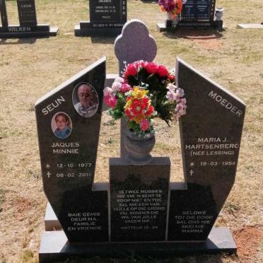 HARTSENBERG Maria J. nee LESSING 1954- :: MINNIE Jaques 1977-2016