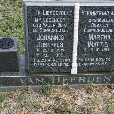 HEERDEN Johannes Josephus, van 1915-1996 &amp; Martha 1914-