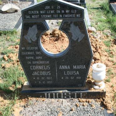 JOOSTE Cornelis Jacobus 1922-1997 &amp; Anna Maria Louisa 1918-