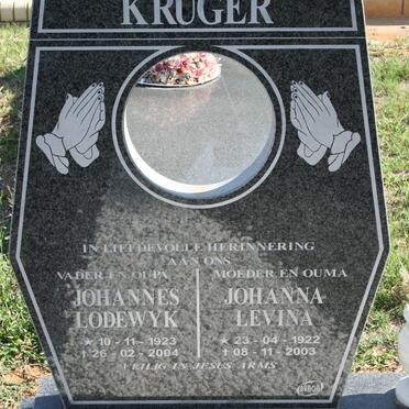 KRUGER Johannes Lodewyk 1923-2004 &amp; Johanna Levina 1922-2003
