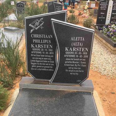 KARSTEN Christiaan Phillipus 1932-2016 &amp; Aletta 1939-2018