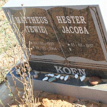 KOEN Mattheus 1937-2004 &amp; Hester Jacoba 1937