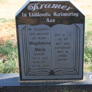 KRAMER Magdalena Maria 1926-2002