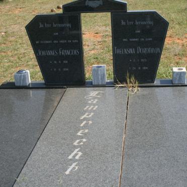 LAMPRECHT Johannes Francois 1931-1994 &amp; Theunsina Dorothyda 1929-1994