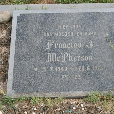 McPHERSON Francina J. 1940-1978