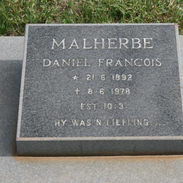 MALHERBE Daniel Francois 1892-1978