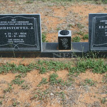 NEL Christoffel J. 1934-2003 &amp; Elizabeth C. DE KLERK 1936-