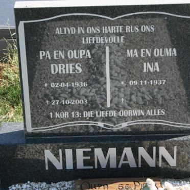 NIEMANN Dries 1936-2003 &amp; Ina 1937-