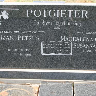 POTGIETER Izak Petrus 1920-1995 &amp; Magdalena Christina Susanna DE VRIES 1917-