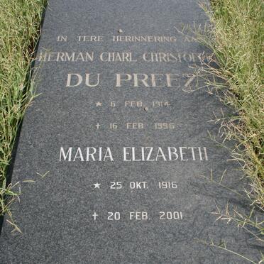 PREEZ Herman Charl Christoffel, du 1914-1996 &amp; Maria Elizabeth 1916-2001