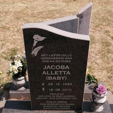 PRETORIUS Jacoba Alletta 1943-2015